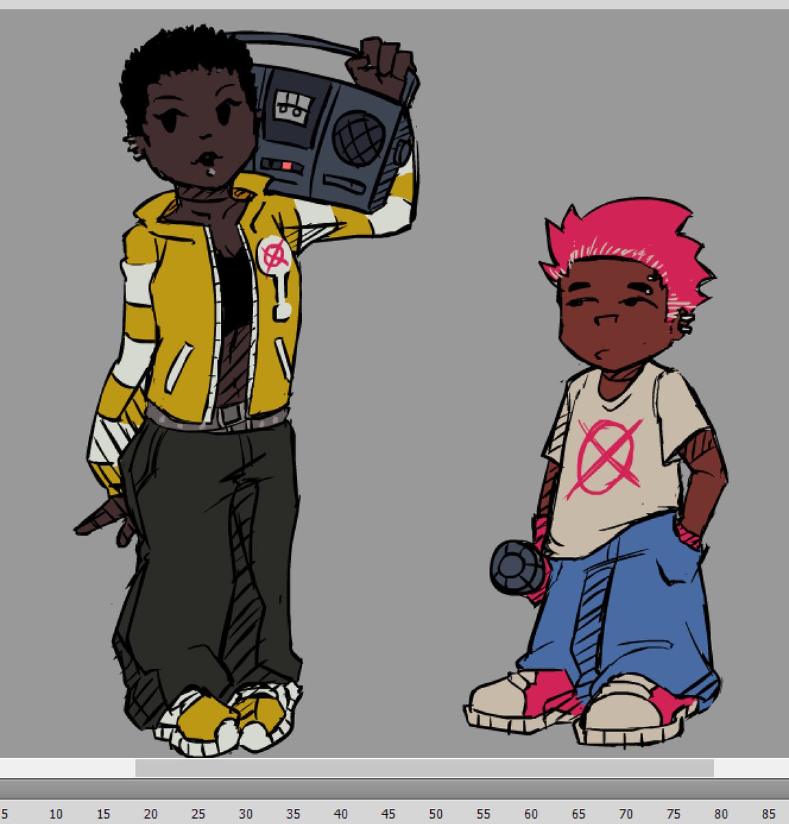 "bf" and "gf" design for my mod 

#fnf #fridaynightfunkin