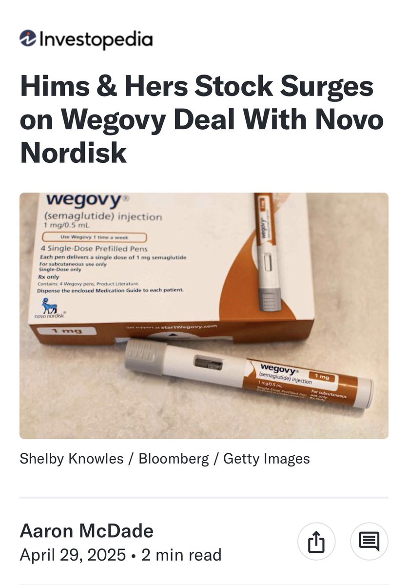 Unclestocknotes's tweet image. NVO 確認 Wegovy 和 Ozempic 在 HIMS 平台上做販賣，其中 Wegovy 注射和口服藥物將於本月稍後上市。

相對的是 Hims &amp;amp; Hers #HIMS 也將停止宣傳其複方 GLP-1 替代藥物。

#沒有永遠的朋友
#永遠都是利益至上
