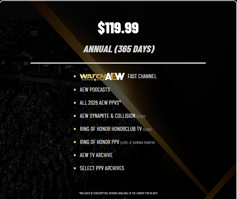 mattsatt_'s tweet photo. Donc avec l'abo annuel MyAEW, pour ce qui revient à $2 (1,72€) de plus que ce que je paie déjà par mois chez Triller TV, j'ai la même chose que j'ai déjà
+ ROH et ses PPV
+ tous les PPV AEW de 2026 (~18€ l'unité normalement)??
WESH DITES MOI OU EST LA DOUILLE? JE TIENS MA CB LA https://t.co/h9QNlFGlCK