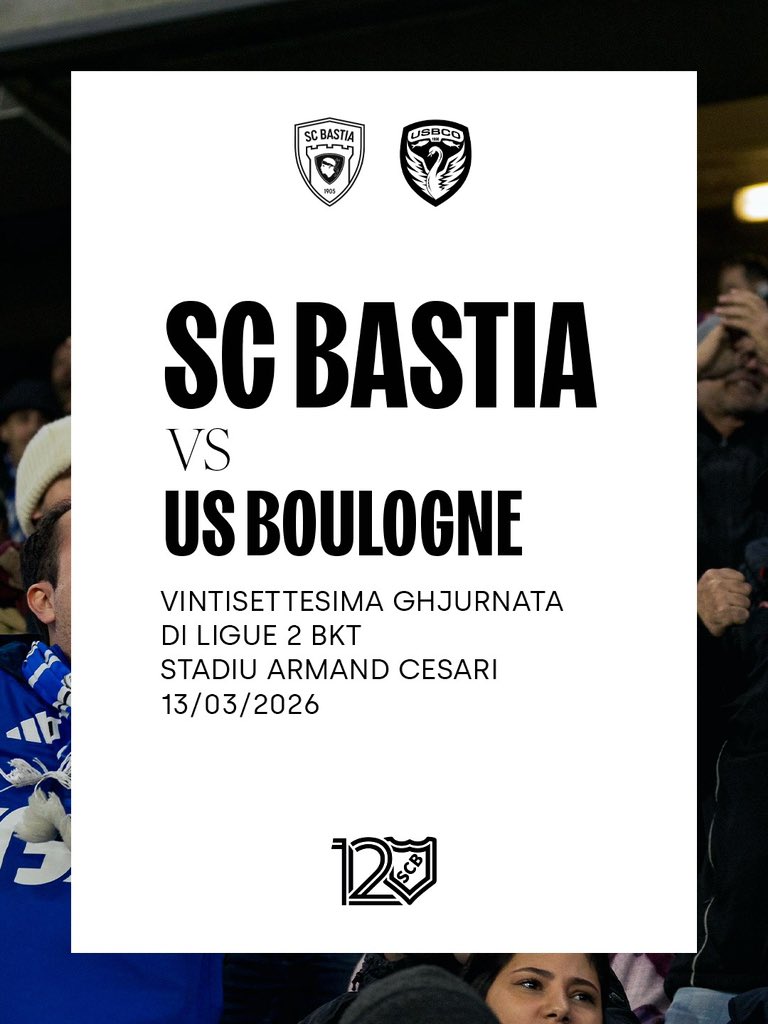 SCBastia's tweet photo. BASTIA 🆚 BOULOGNE
Vennari, u 13 di mardi 📆
8 ore di sera 🕖
Stadiu Armand Cesari 🏟️
Artistu di l’affissu Antò Fils de Pop 🖼️
Forza Bastia ! 🔵⚪️
#scb #scbastia #forzabastia #SCBUSBCO https://t.co/3neEaG6Y8Y