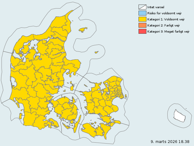 DMI-Warnsystem: Aktuell keine Wetterwarnungen für Dänemark