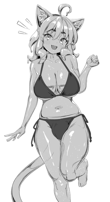 白黒でスライム娘ちゃん