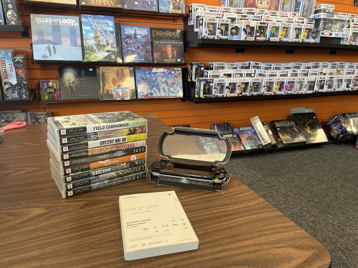 flyingmonkeycg's tweet photo. HAPPY MONDAY @flyingmonkeycg FANS! We always LOVE a great Video Game trade in! Like new PSP 1001 Black with carrying case, OEM charger and Non Bulging OEM battery! If you haven’t ever played or collected for the PSP it is one of our fave consoles with tons of cool games &amp; movies! https://t.co/j9YjU9Hlqd
