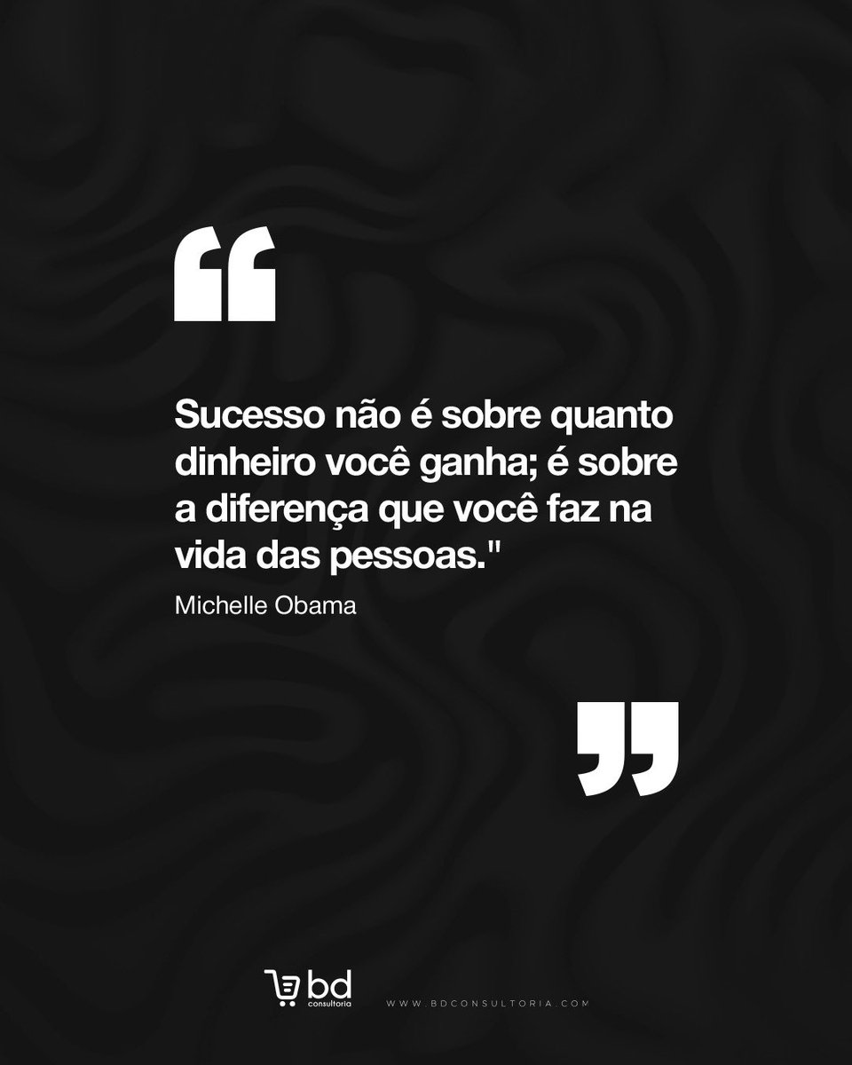 DaroltBruno's tweet image. 🚀 “Sucesso não é sobre quanto dinheiro você ganha; é sobre a diferença que você faz na vida das pessoas.”

-Michelle Obama

#bdconsultoria #ecommercebrasil #vendasonline #lojavirtual #empreendedorismo #marketplace #ecommerce #vendasonline