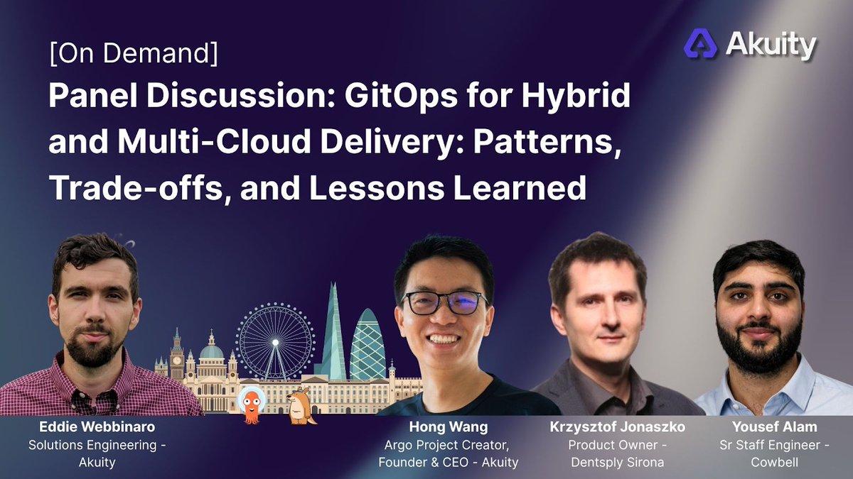 akuityio's tweet photo. The #GitOps panel from #DevOpsLive London is now on demand. ๐ฅ
Hear real-world lessons on running GitOps + #Kubernetes across hybrid & multi-cloud from leaders at @DentsplySirona @CowbellCyber & Akuity. ๐ฃ๏ธ
Watch here: https://t.co/VPZQSYhavg
#DevOps #PlatformEngineering https://t.co/toeQyxnEx6