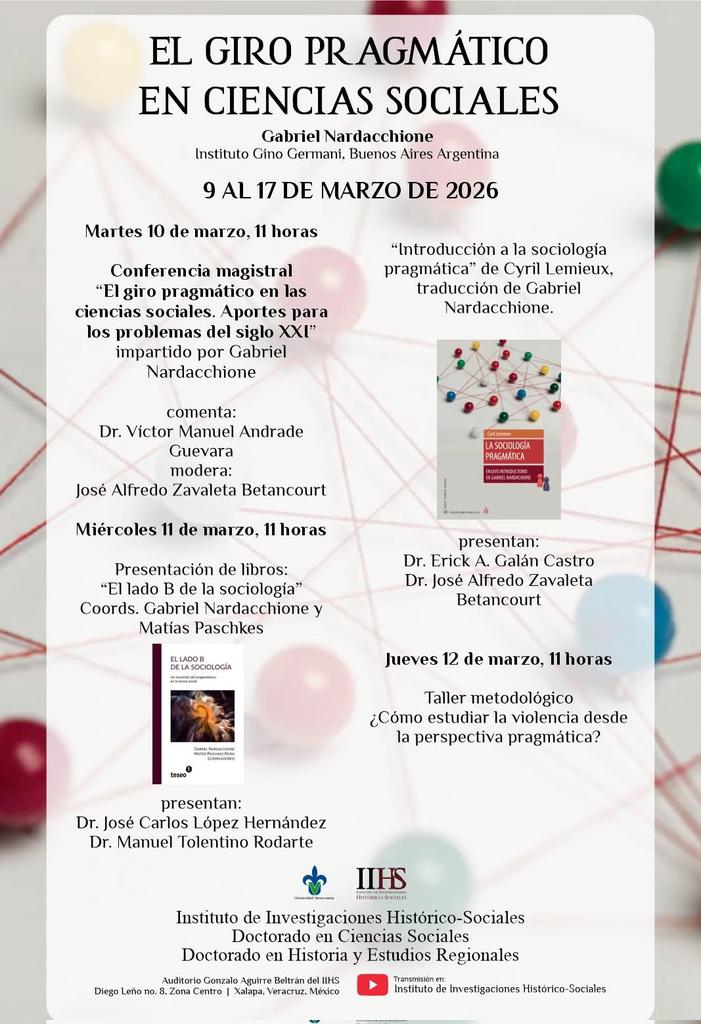 Esta semana en el IIHS-UV tendremos una jornada de trabajo sobre el Giro Pragmático en Ciencias Sociales en diálogo con el Dr. Gabriel Nardacchione.