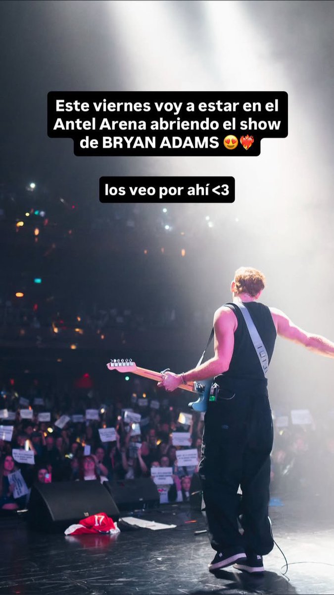 Bauti_peru's tweet photo. — Bautista abrirá el show de Bryan Adams el 13 de marzo en el Antel Arena, Montevideo, Uruguay 🇺🇾 https://t.co/E30vWZdYJS