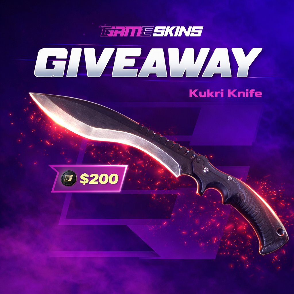🎁Kukri Knife Giveaway | ($200)

➡️TO ENTER:

✅Follow <a href="/jamskins/">JAMSkins</a> 
✅Retweet
✅Tag 2 friends

🚨Bonus Entry: discord.gg/jamskins🚨

⏰Giveaway ends in 14 days!