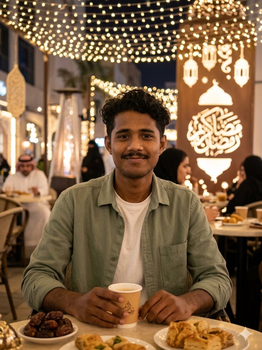 bijoy99sen's tweet photo. Under the lights, waiting for Iftar 🌙✨ 
#ramadan #uae https://t.co/e7mQjpEsRD