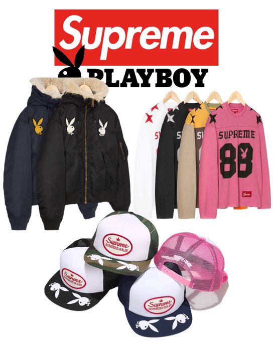 SuperCopBot's tweet photo. Supreme®/Playboy® returns for Supreme SS26 Week 3!

Dropping Thursday:
• Hooded MA-1 Bomber Jacket
• L/S Football Top
• Mesh Back 5-Panel Hat

&amp; more to come

https://t.co/UMoPshrROj https://t.co/bPaqvF1xEf