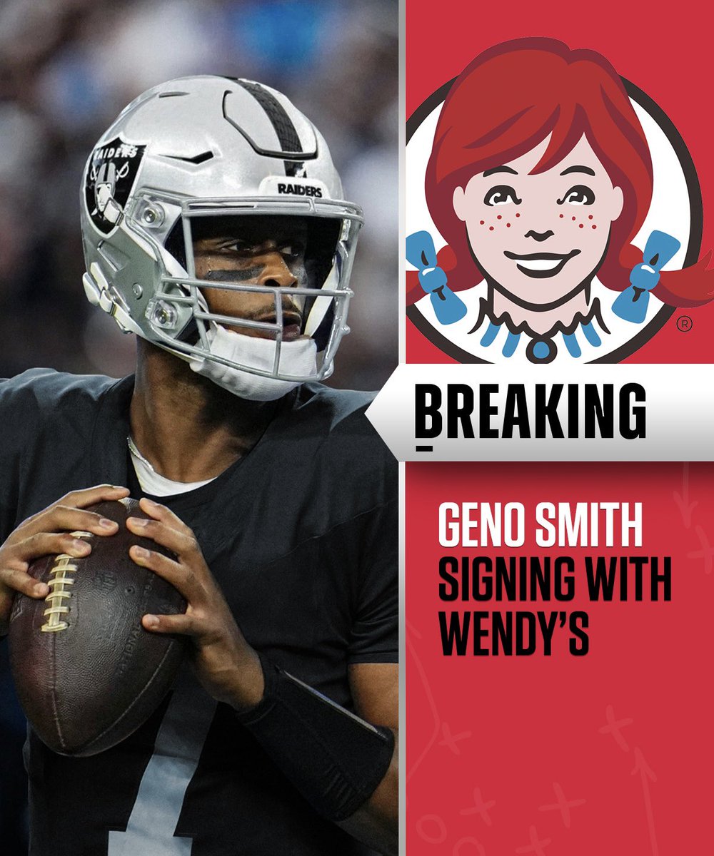BREAKING: #Wendys and former #Raiders QB Geno Smith have agreed to terms on a 4-year, $15 per hou...