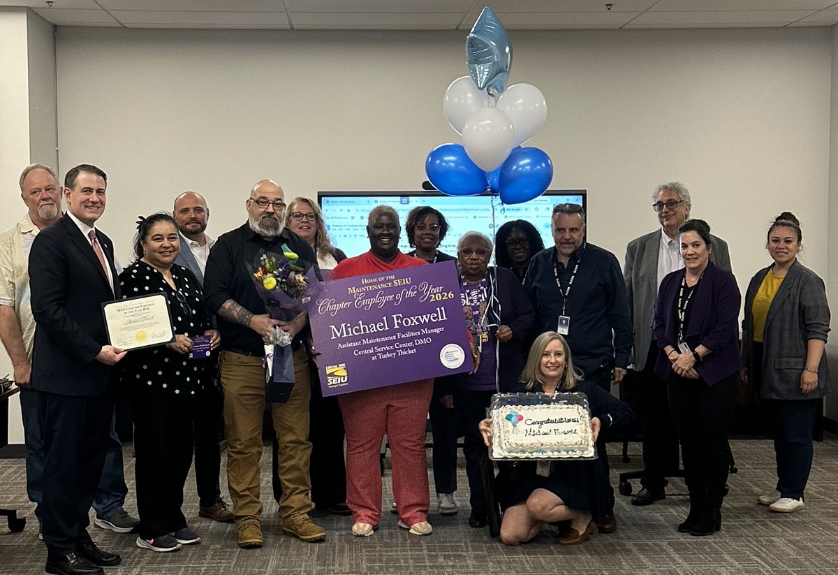MCPS's tweet photo. 🌟 Michael Foxwell, Assistant Maintenance Facilities Manager in the Division of Maintenance and Operations, is our Maintenance Chapter Employee of the Year for Supporting Services. 

Congratulations! 👏🎉

#CelebrationExpress #MCPSFutureReady https://t.co/1FrkGai0qw