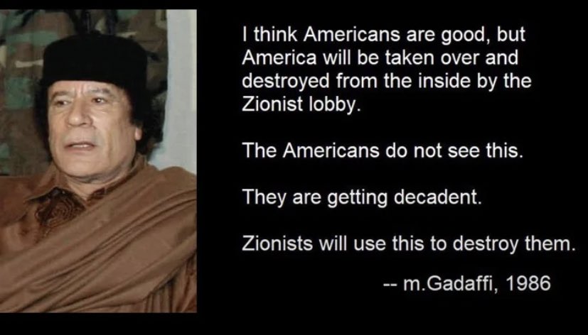 This quote by Gaddafi has aged like fine wine, hasn’t it?