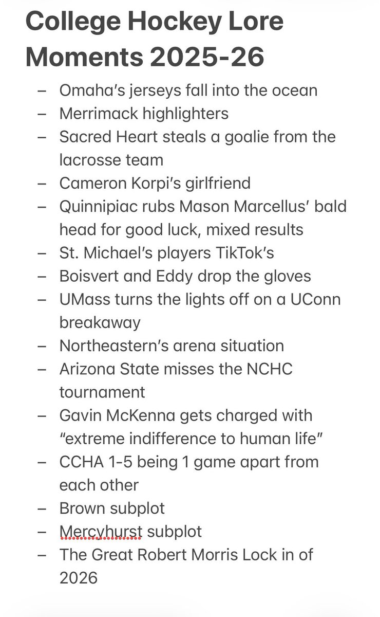 dotNectar's tweet photo. Putting together of College Hockey Lore Moments™️ from this season

What am I missing? https://t.co/ZC4Bo0akFJ
