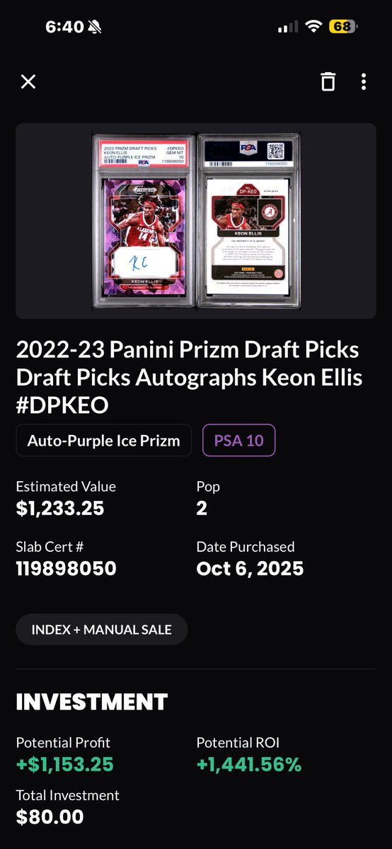 Hustleman___'s tweet photo. @whiteygleason I can’t message you but wanted to let you know in case you have Keon cards you should get them graded. I just checked Card Ladder and they’re going crazy since he got traded. I got like 10 a few years ago. https://t.co/ErL3NIldLe