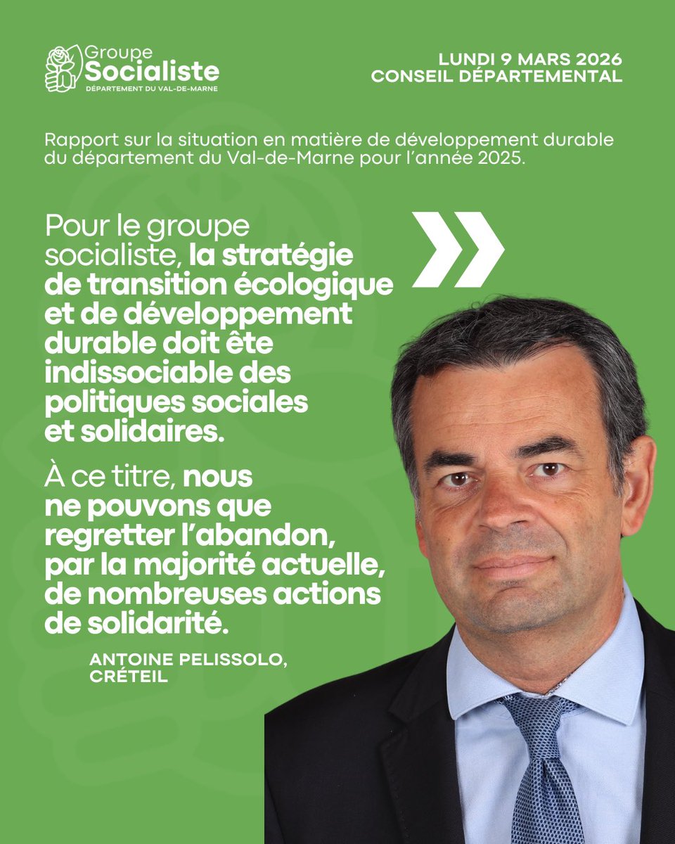 PSCD94's tweet photo. Notre collègue Antoine Pelissolo est intervenu à l’occasion du rapport annuel sur la situation en matière de développement durable.

Occasion de rappeler que la stratégie de transition #écologique d’une collectivité doit être indissociable des politiques sociales et solidaires. https://t.co/c3ZtSJUJaj