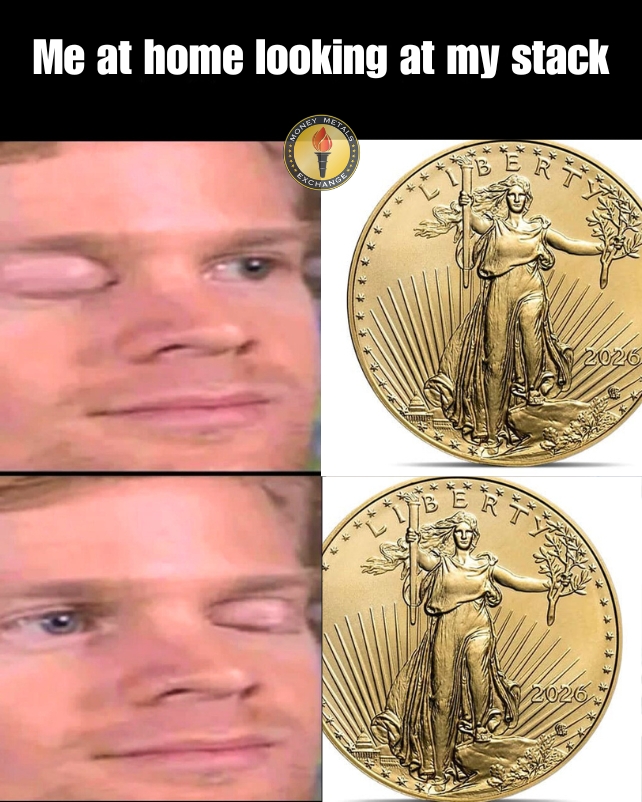 MoneyMetals's tweet image. Trying to see if my gold stack got bigger when I look at it from a different angle.

#coincollecting #gold #preciousmetals #meme