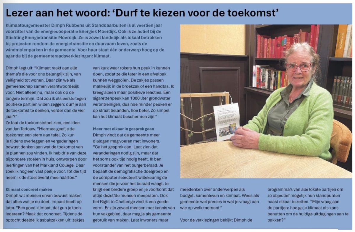 'Durf te kiezen voor de toekomst' 🌍 

In de verkiezingskrant van de Moerdijkse Bode vertelt klimaatburgemeester Dimph Rubbens over haar inzet voor een duurzamere gemeente Moerdijk en haar betrokkenheid bij energiecoöperatie Energiek Moerdijk.

internetbode.nl/moerdijk/reade…