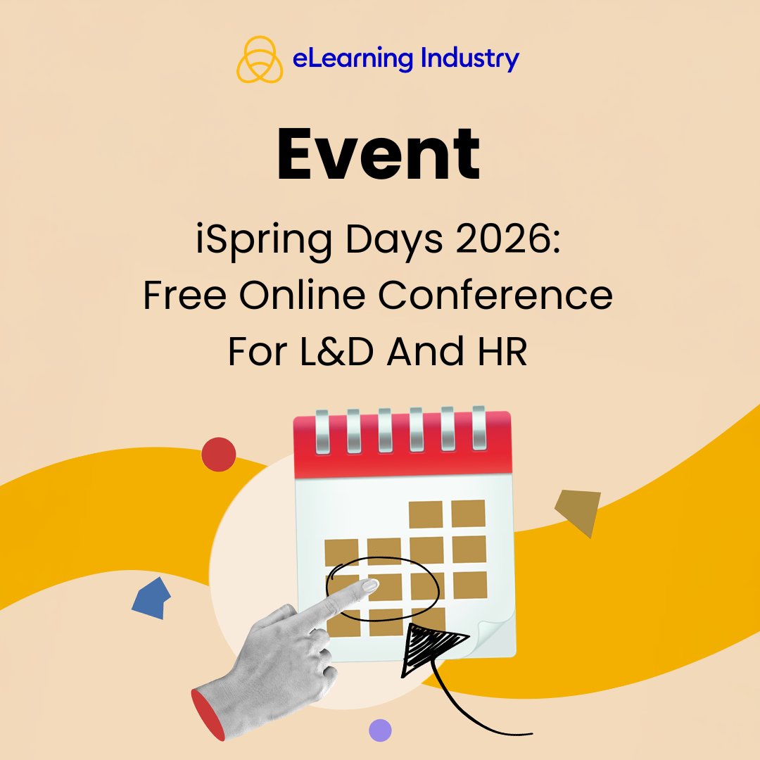 elearnindustry's tweet image. 🚀 iSpring Days 2026 from @iSpringPro is here! 

Apr 15–17: 3 days of insights for HR &amp;amp; L&amp;amp;D pros on AI, performance, ROI &amp;amp; building learning systems that actually deliver results. 

👉Register for free: hubs.la/Q0456BvZ0

#LearningAndDevelopment #HRLeadership #AIinLearning