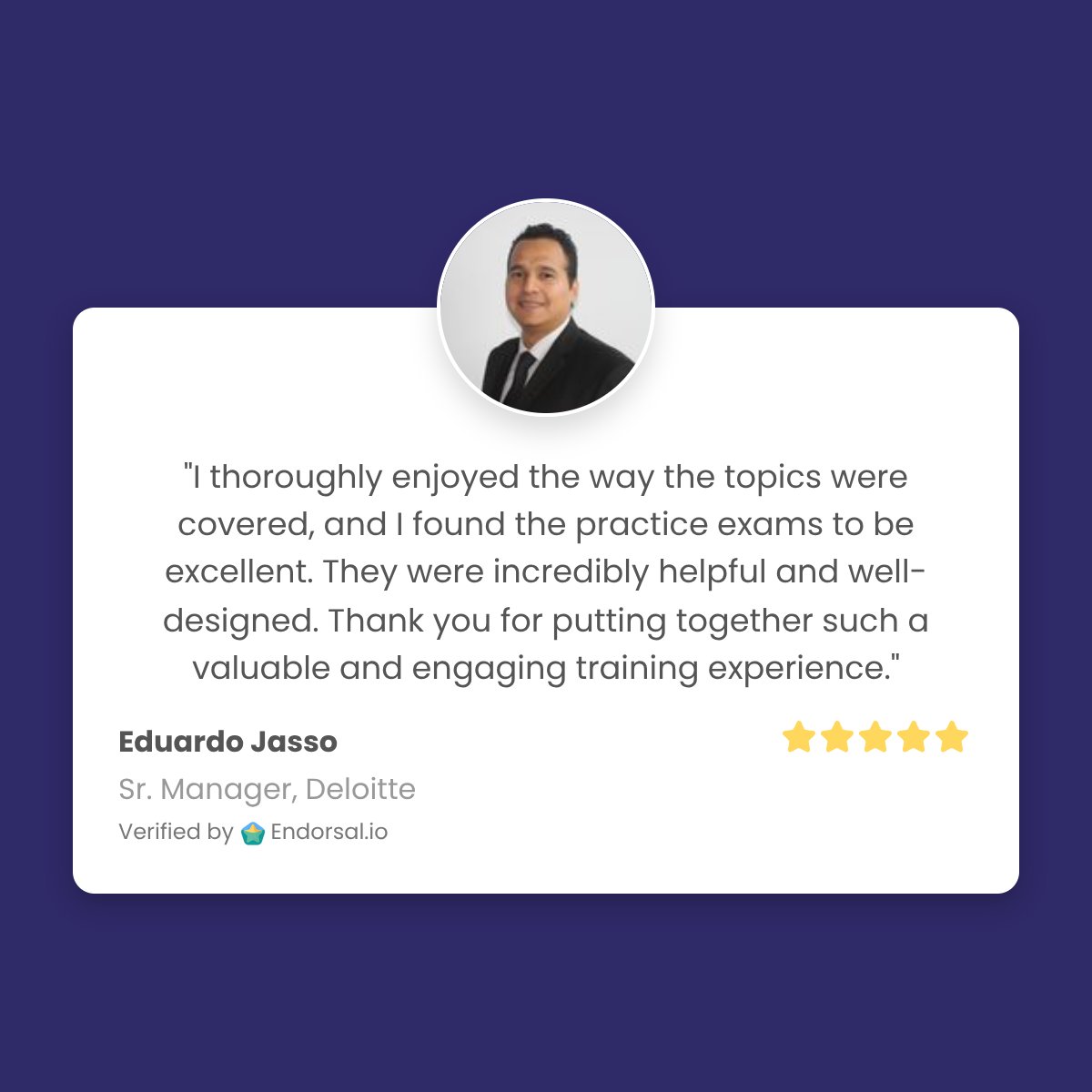 Thanks, Eduardo Jasso! Check out what our students are saying about our courses at DionTraining.com
