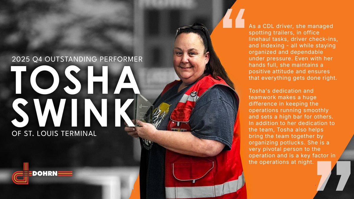 Our 2025 Q4 Outstanding Recognition Winner

Our Outstanding Recognition Program allows employees to nominate their coworkers at any time—whether it’s for stepping up, lending a hand, or making a positive impact at a terminal.