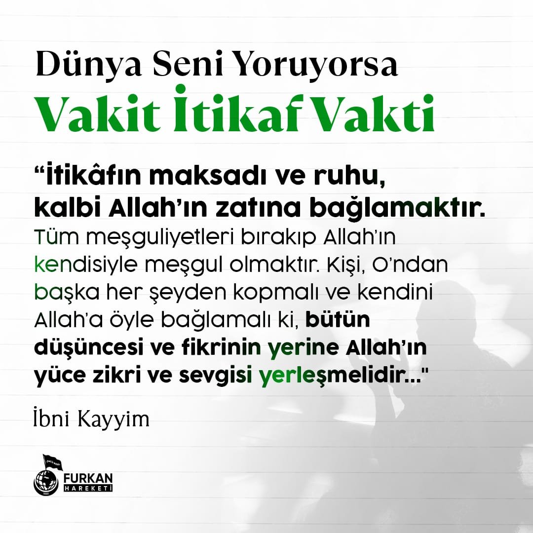 Nefsini terbiye etmenin en güzel yöntemlerinden itikaf vakti...
Vakit itikafVakti
#RamazanRuhunuYaşat