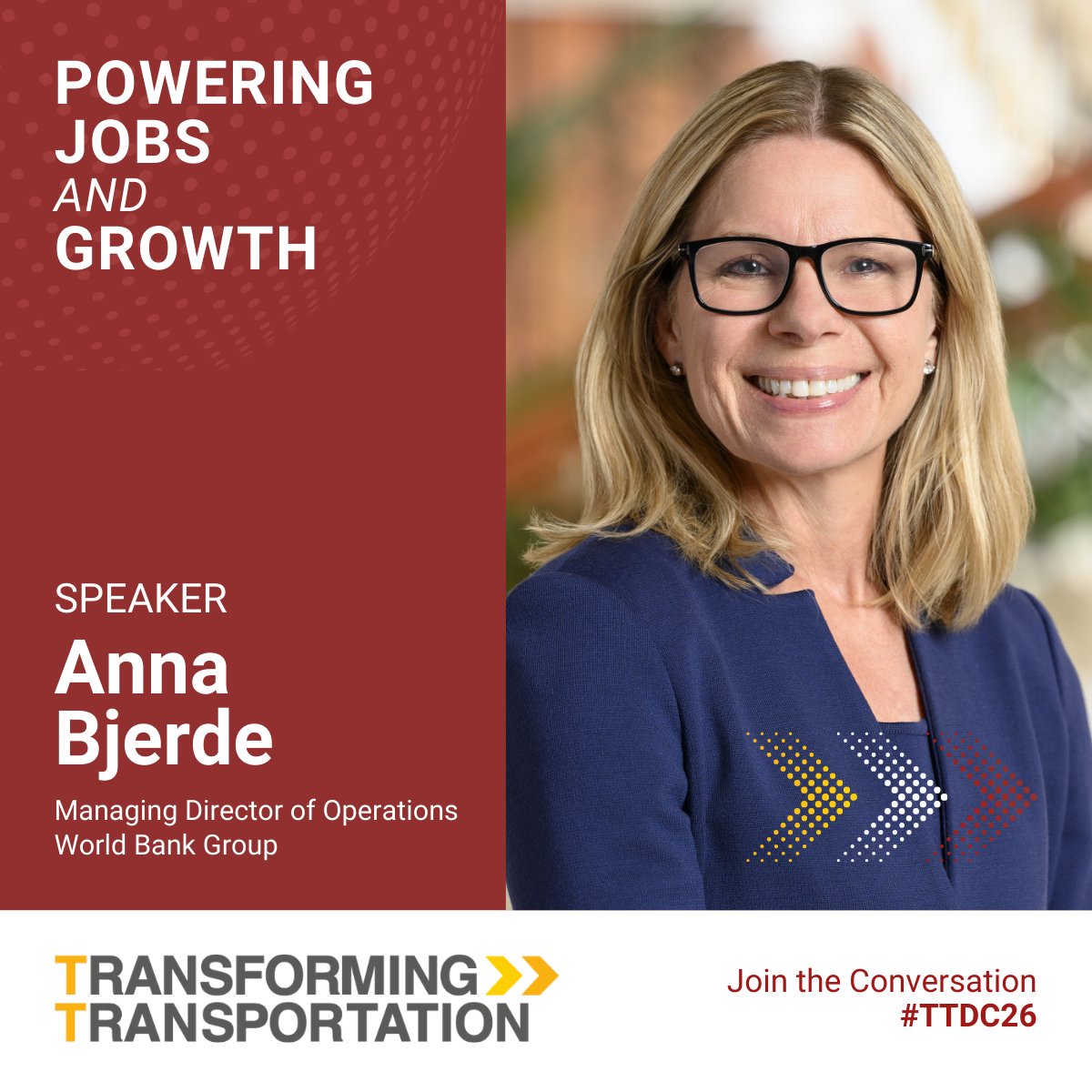 bjerde_anna's tweet photo. Every kilometer of better transport can change lives — creating local jobs, lowering costs, and helping businesses grow.

I’m looking forward to joining #TTDC26 this week to discuss how countries can scale these gains.

March 10–11: https://t.co/0CuqdXDScO https://t.co/UzI0ebqfU6