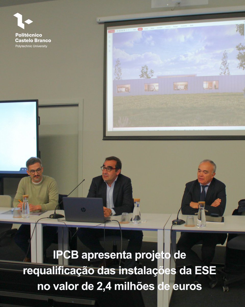 IPCBoficial's tweet photo. O IPCB apresentou o projeto de requalificação e ampliação das instalações da Escola Superior de Educação, uma intervenção que pretende modernizar os espaços da instituição e acompanhar o crescimento do número de estudantes e da oferta formativa.

#IPCB https://t.co/we26mPaCnp