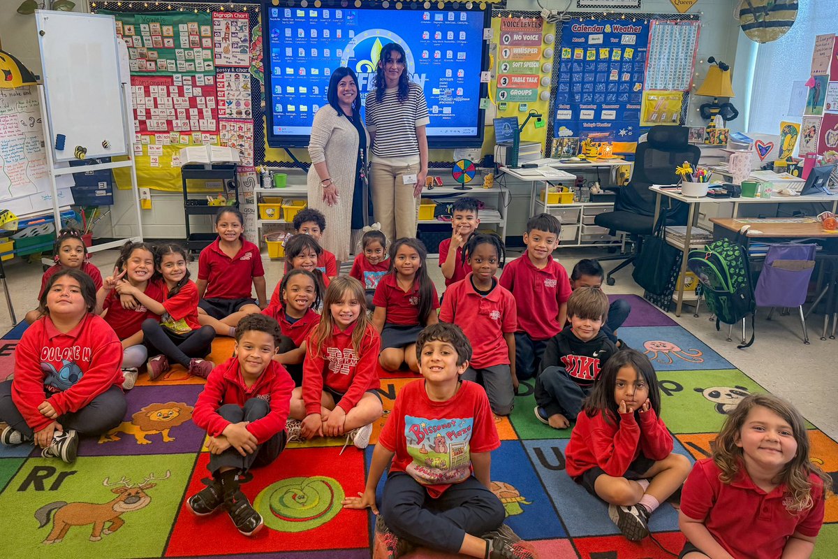 PetheAJ's tweet photo. First graders bring so much excitement to story time. Last Friday I celebrated Read Across America at Bissonet Plaza School in @JPschools. Also, great to see a future teacher from @UNO_SoE reading to Ms. Kesterman’s class and inspiring young readers. https://t.co/Lzykrhf1we