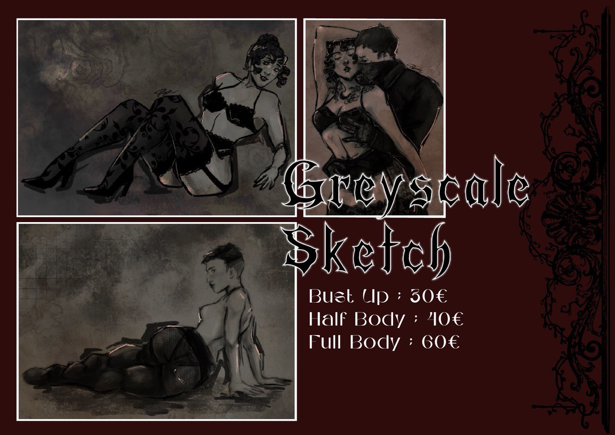 I have commissions open! Greyscale edition, but of course I have more services and overall more information on my carrd link. ephyreacomms.carrd.co

I’d appreciate all the love and support 🙂‍↕️🙂‍↕️ !!!: #commissionsopen #commissions