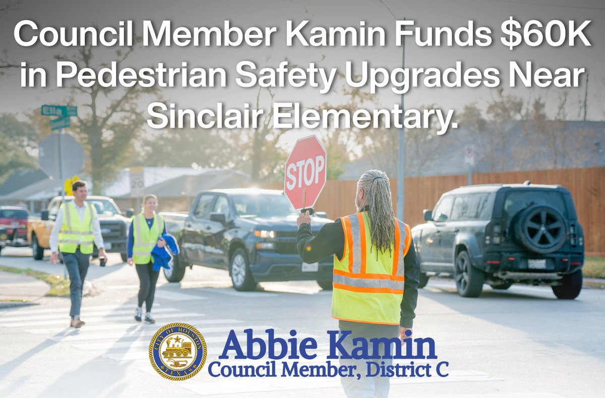 HouDistC's tweet photo. 🚧Construction Alert! 🚧
Work is set to begin today on safety improvements at Ella and Grovewood.
CM Kamin allocated $60K #DistC funds for the collaboration between the City and @HCPrecinct4 to create a safe crossing for students and families traveling to Sinclair Elementary. https://t.co/tF875Qt0gz
