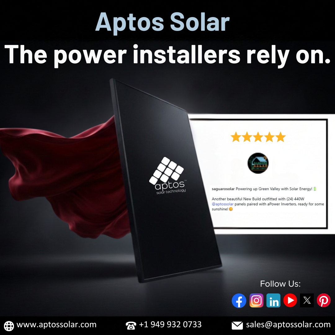 AptosSolar's tweet image. Aptos solar - The power installers rely on.

Contact Us:
Website: aptossolar.com
Mobile: +1 949 932 0733
Mail: sales@aptossolar.com

#AptosSolarTechnology #SolarSolutions #InnovativeSolar #SolarWarranty #SolarPower