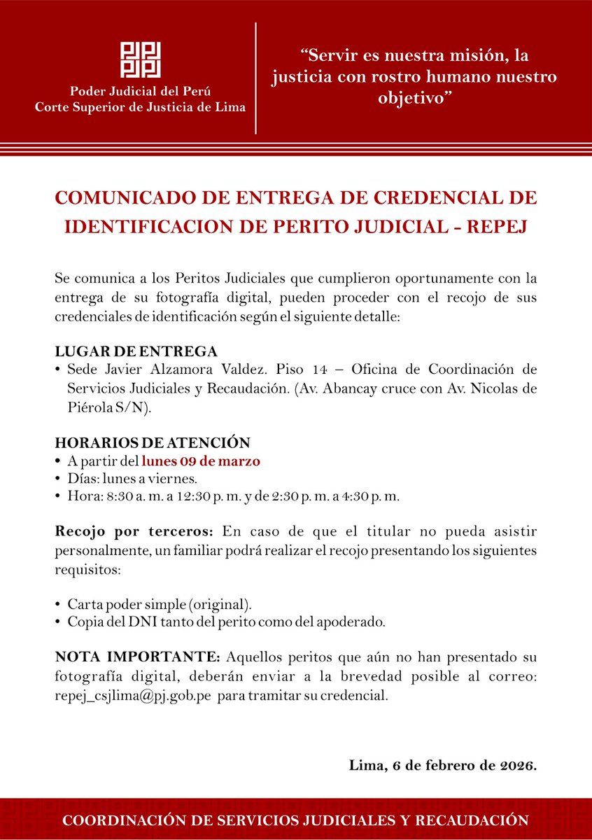 Corte Superior de Justicia de Lima tweet media