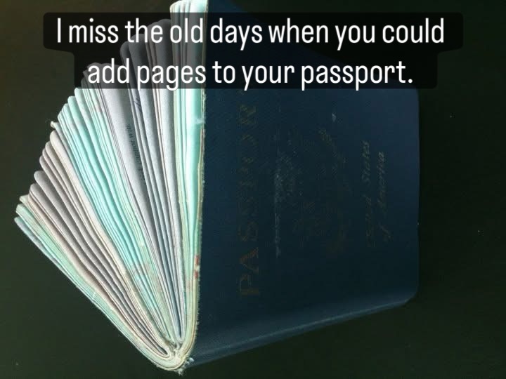 Ah, the old days when you could add pages to your passport.  This one had 3 additional sections.  #passport #travel #adventure instagr.am/p/DVrFD4Qjtzs/