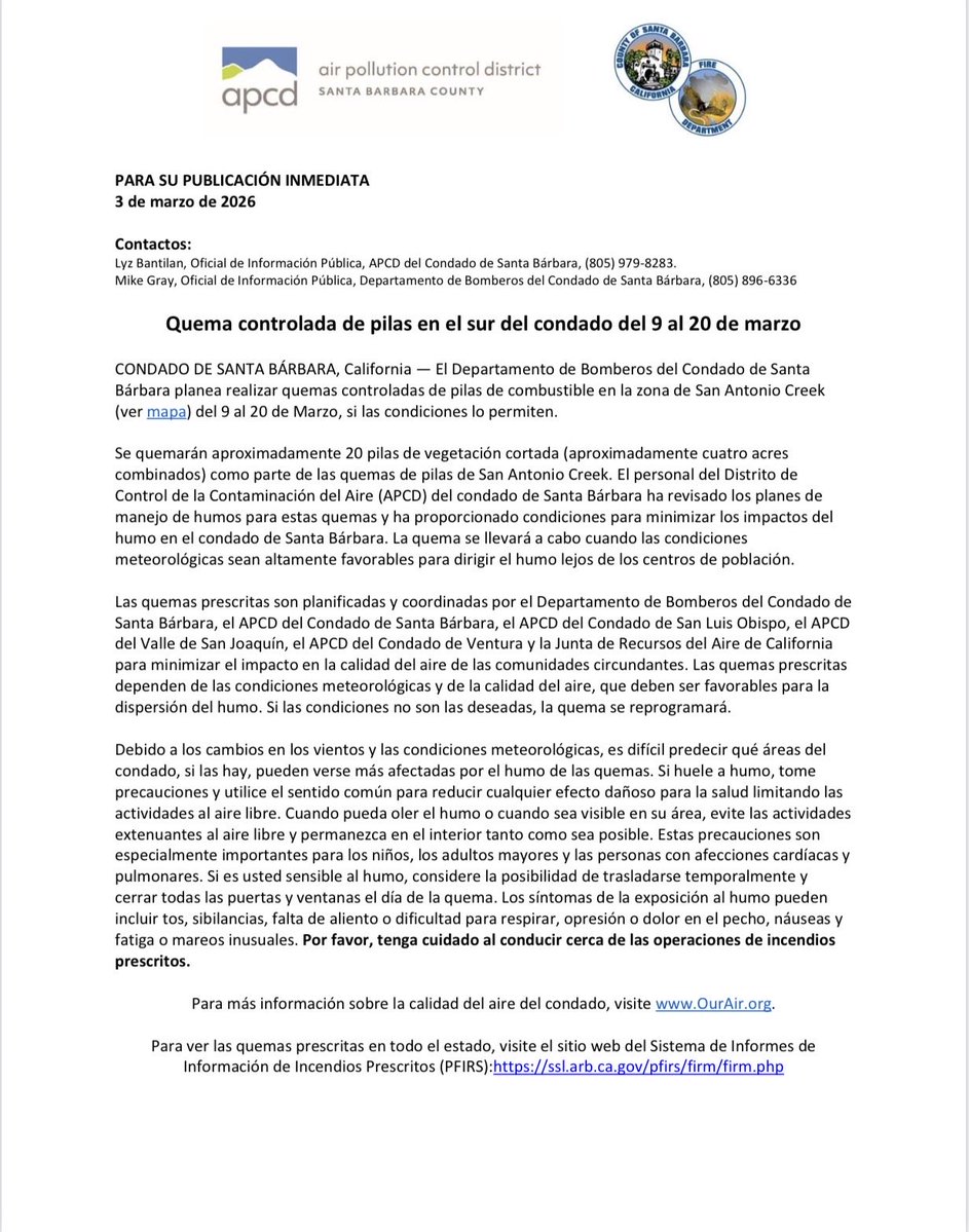 Santa Barbara County Fire Department tweet media