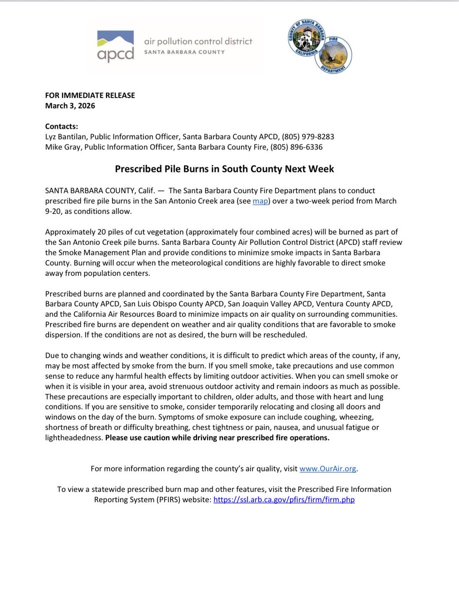 Santa Barbara County Fire Department tweet media