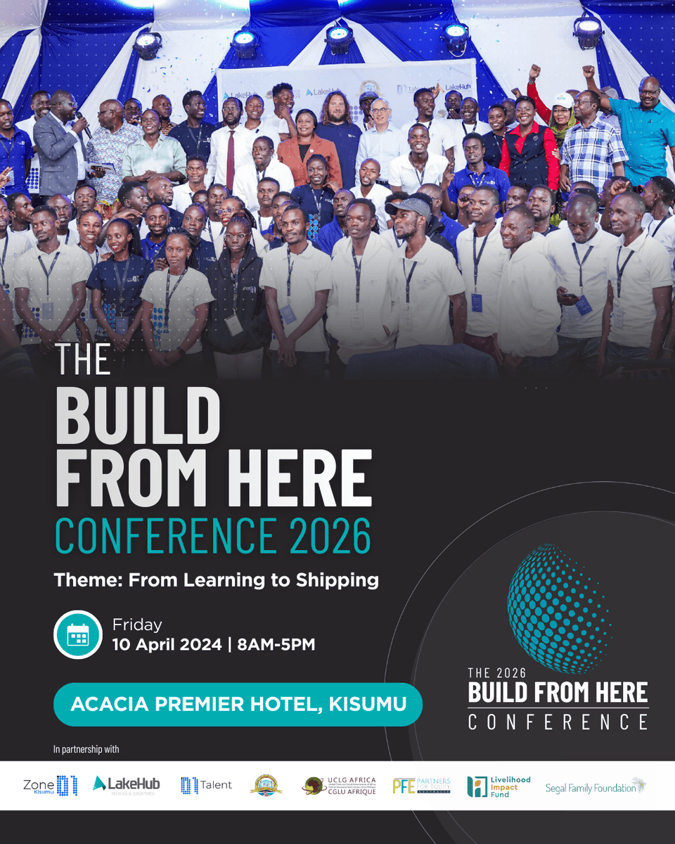 Zone01Kisumu's tweet photo. We're are beyond excited to announce Build From Here Conference: From Learning To Shipping, an extraordinary one-day tech conference in Kisumu

📅10th April 2026
📍Acacia Premier Hotel Kisumu.

Who are some of the speakers you would like to hear from? Mention them in the comments https://t.co/A00ZcyeKDc