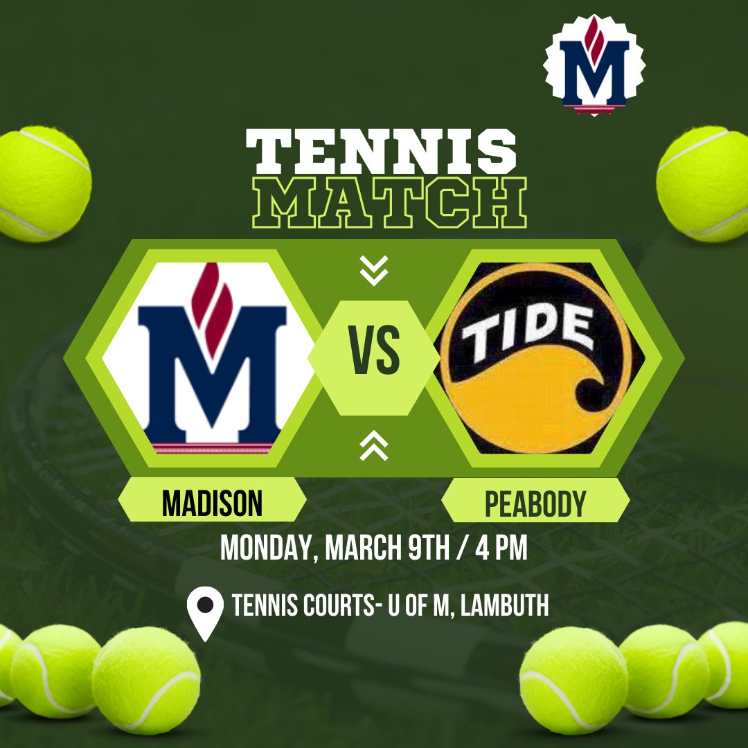 JmcssA's tweet photo. 🎾🎾The Mustangs will host the Tide @ home today!  Good luck, Mustangs!🎾🎾 @JMCSchools @JmcssA @MadisonAcademic #ChooseUS #MadisonMustangs #JMCSS https://t.co/L5eY8yZlZ7