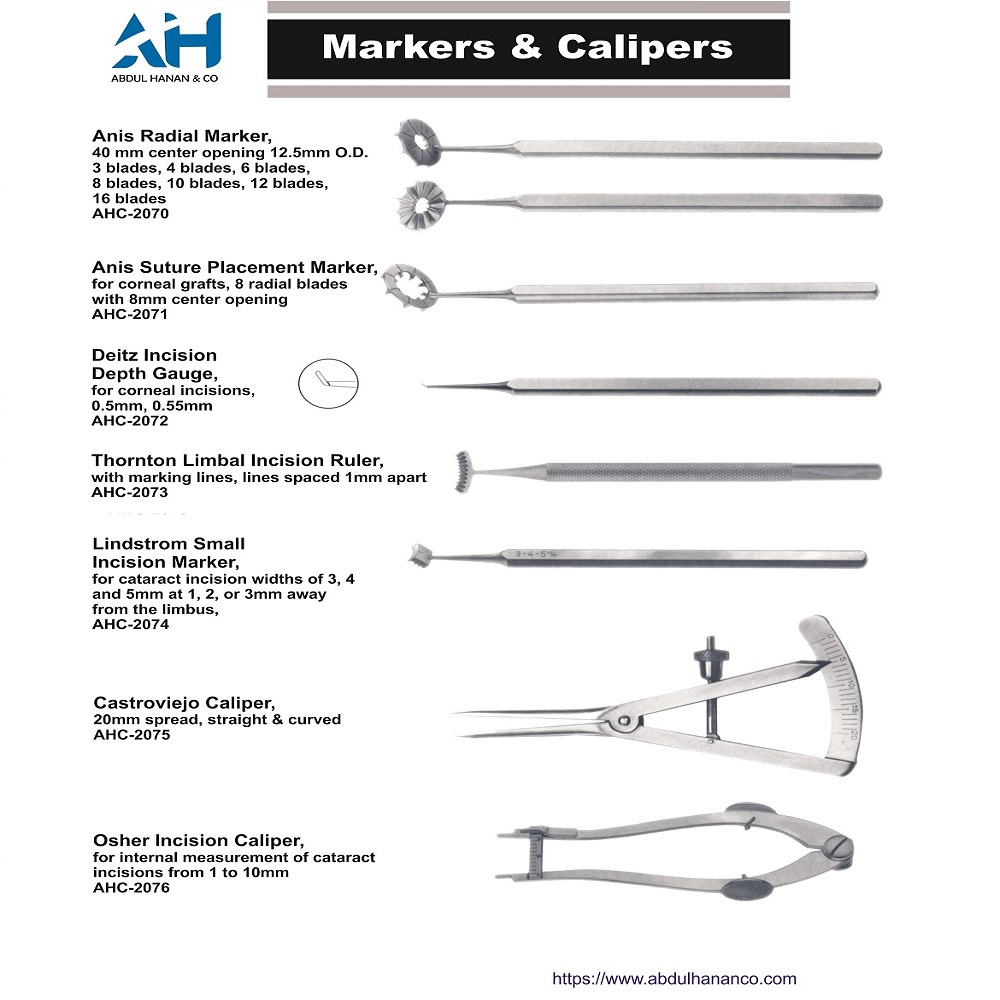 AbdulHananCo's tweet image. #Markers &amp;amp; #Calipers,
Abdul Hanan &amp;amp; Company #manufactures High-quality #ophthalmic #surgical #instruments.

📩 Importers &amp;amp; buyers, contact us:
abdulhanancompany@gmail.com
🌐 abdulhananco.com

#abdulhanancompany #ophthalmology #eyedoctor
#تجميل_الجفون