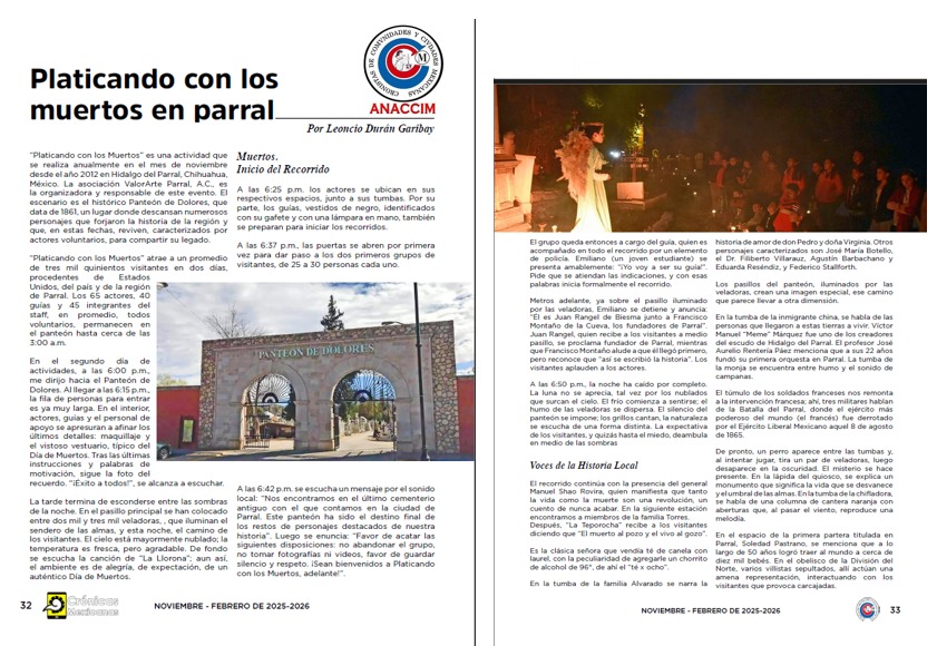 CroniMex's tweet photo. Aquí se da cuenta del recorrido histórico teatralizado “Platicando con los Muertos” que se realiza en noviembre en el panteón Dolores de Hidalgo del Parral, Chihuahua, para rescatar lo que se niega a ser olvidado.
En Crónicas Mexicanas No. 7:
 https://t.co/ff2MYvK3d4 https://t.co/xZWSmTYPBd