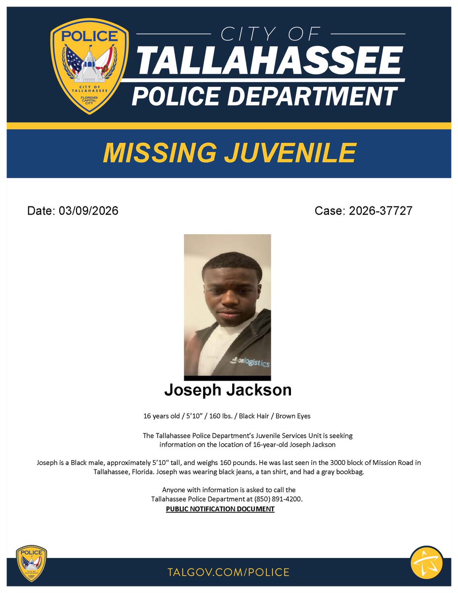 Tallahassee Police tweet media