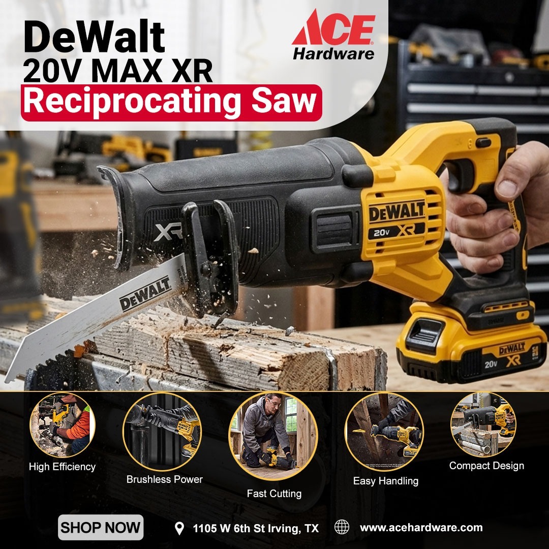 AceIrvingtx's tweet image. DeWalt 20V MAX XR Reciprocating Saw

⚡ Cut Faster. Work Smarter.

Take on tough cutting tasks with the DeWalt 20V MAX XR Reciprocating Saw. Engineered with brushless power and high efficiency, this tool delivers fast, precise... Hardware
acehardware.com

#AceHardware