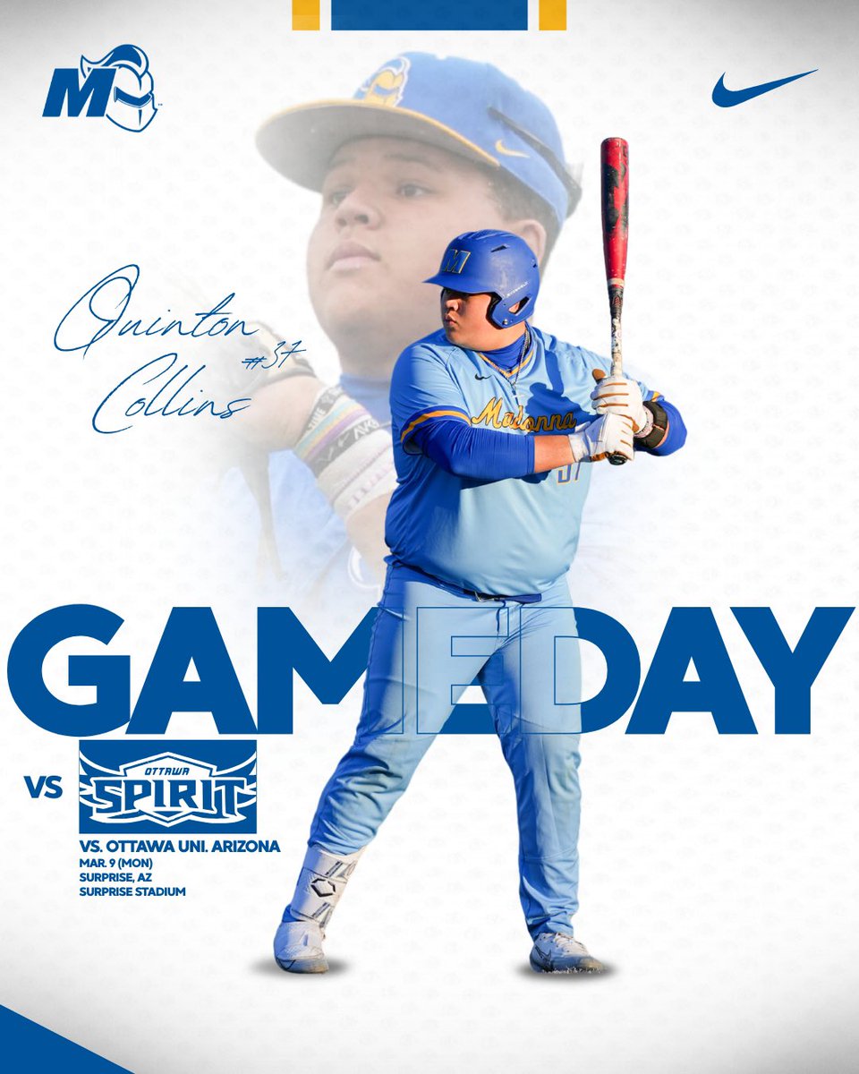 MUCrusadersBSB's tweet photo. 𝙂𝘼𝙈𝙀𝘿𝘼𝙔!!⚔️

🆚: Ottawa University Arizona
📍: Surprise, AZ
🏟️: Surprise Stadium
🕐: 6:00 PM MST / 8:00 PM EST

#crusadernation https://t.co/bJLOiU2e8D