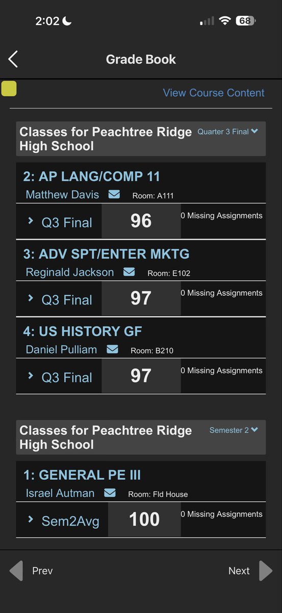 d1trae_'s tweet photo. Great start to the 2nd semester, STUDENT-athlete📚🎓! @Coach_Helmerich @CoachWatson_24 @MilesAn14531163 @PTRFootball @RecruitGeorgia @DSGBCoachCam @coach_craw @KennethGilstrap @PRAYHUD @coach_sloan @Coachcal_King @CoachWright37 @CoachMattioli @CoachNardo27 https://t.co/1tCvCYvqlp