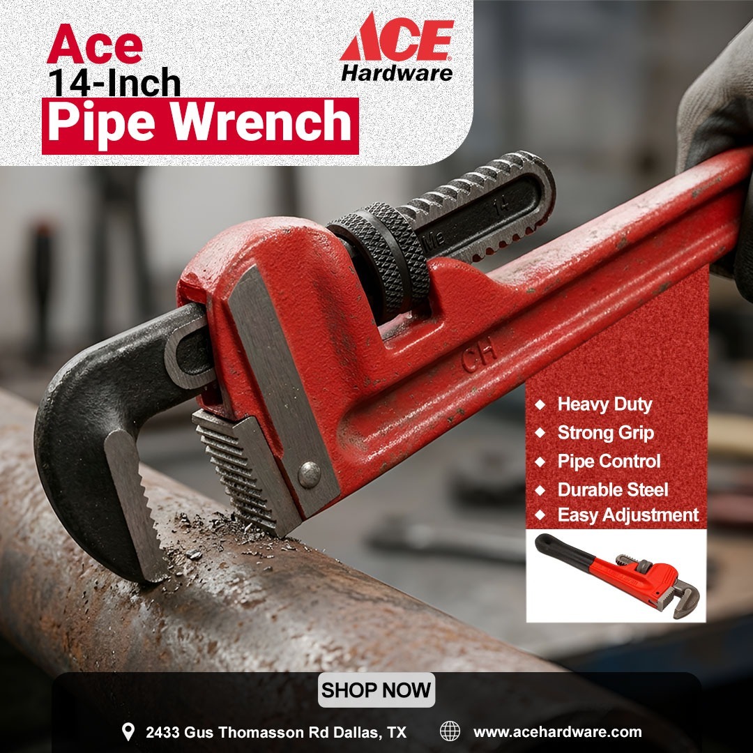 Acedallastx's tweet image. Ace 14-Inch Pipe Wrench

🔧 Tackle Tough Plumbing Jobs with Confidence!

The Ace 14-Inch Pipe Wrench is built for strength, durability, and precision. Designed for professionals and DIYers, this heavy-duty tool delivers powerful... Hardware
acehardware.com

#AceHardware
