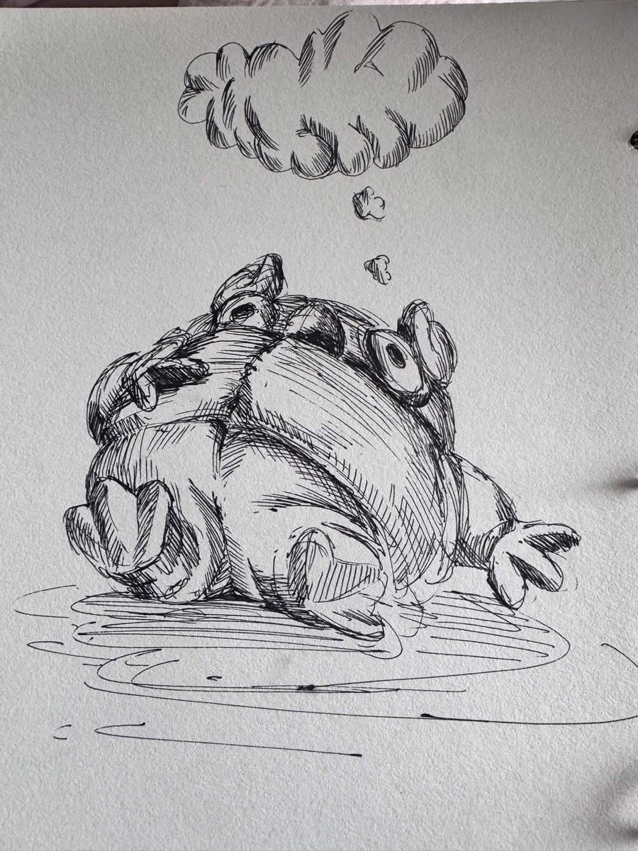 tablesalttable's tweet photo. doodle of darumaka who fell over https://t.co/YcvCUFJNuz