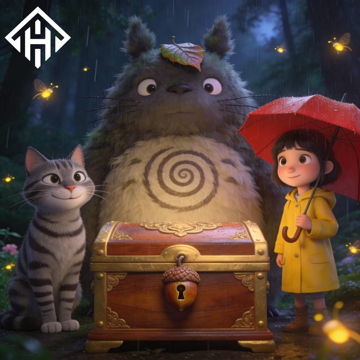 Neighbor of the Camphor Grove just dropped in City Holder.

Spring rain rolls over the rooftops while Forest Giant watches the district in silence. Twilight Cat Rider already knows every hidden shortcut, Umbrella Girl Guide moves first through the storm, and Sapling Spirit leaves