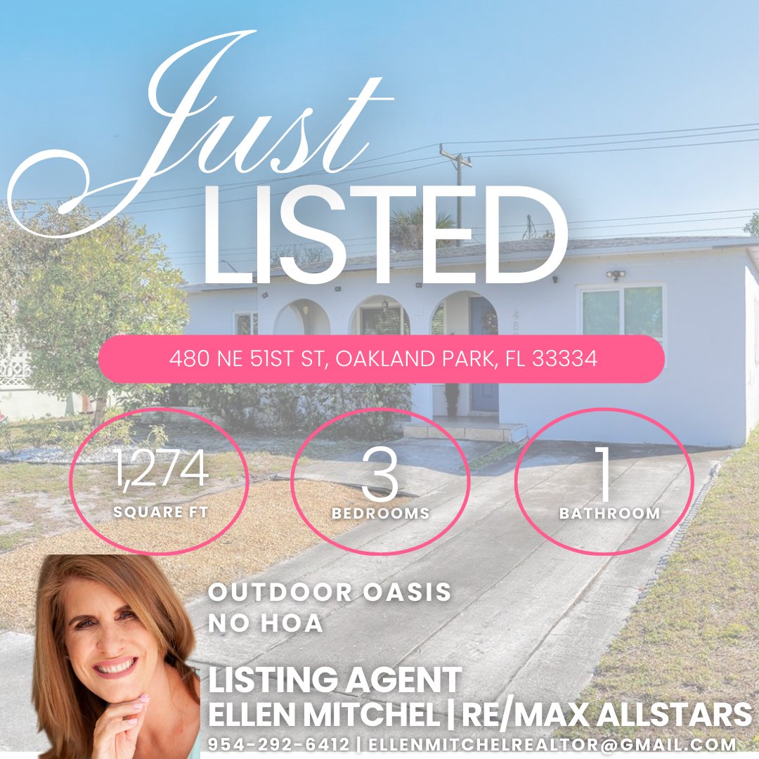 ellenmitchel's tweet photo. New Listing Alert — Fort Lauderdale

Tucked into a prime Oakland Park neighborhood, this home delivers the perfect blend of comfort, charm, and location. Bright living spaces, a welcoming layout, and easy access to everything South Florida has to offer.

Could this be the one? https://t.co/zH7FF99yUe