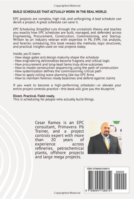 AdvancedCPM's tweet photo. When you review an EPC Level 3 CPM schedule for the first time, what do you check first?

• Engineering logic
• Stage-gates
• Activity relationships
• WBS

That’s one reason I wrote EPC Scheduling Simplified, how EPC projects are actually delivered.
https://t.co/71dIiv0r85 https://t.co/xDmPlTEpkK