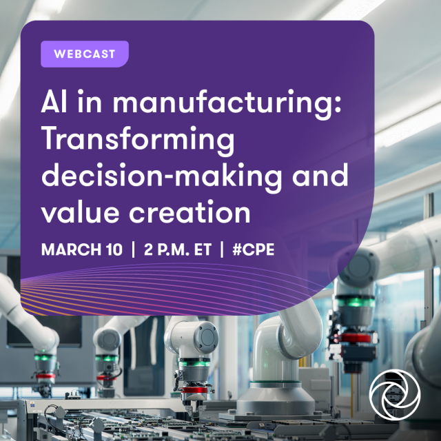 ⚙️Moving from #AI pilot to real #manufacturing value? Join <a href="/GrantThorntonUS/">Grant Thornton</a> and NTT DATA for a #webcast on using AI-enabled operations to boost quality, visibility, and margin. Gain strategies to scale impact across the value chain. RSVP now. #CPE... bit.ly/3MWfVkB